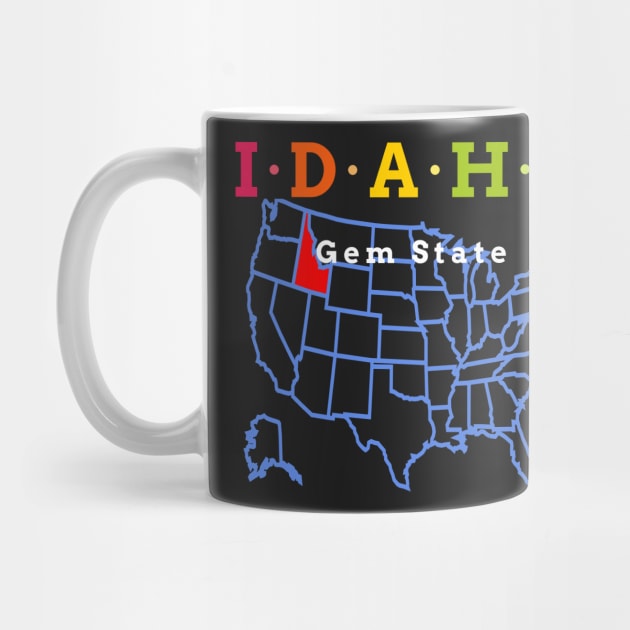 Idaho, USA. Gem State - with Map by Koolstudio